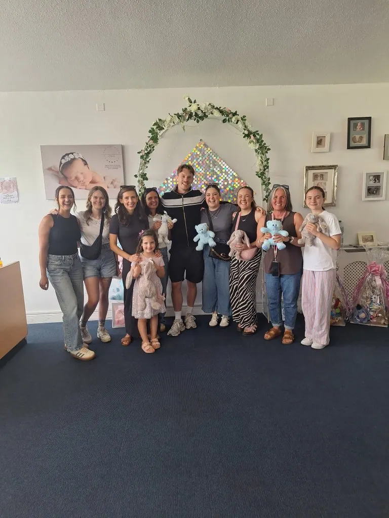 Happy family at their baby scan